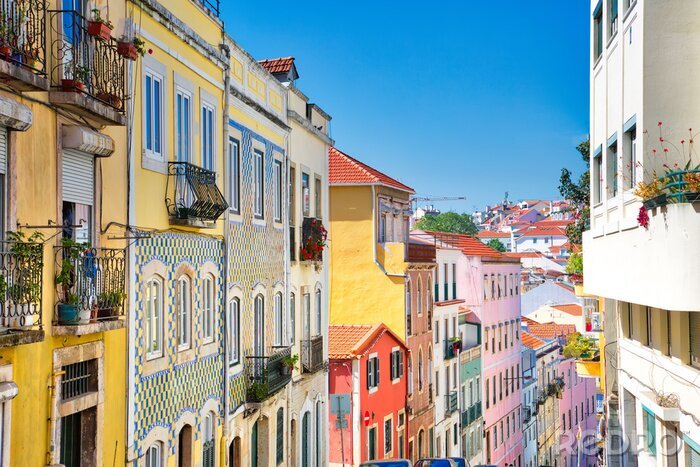 Fotobehang Kleurrijke gebouwen van Lissabon