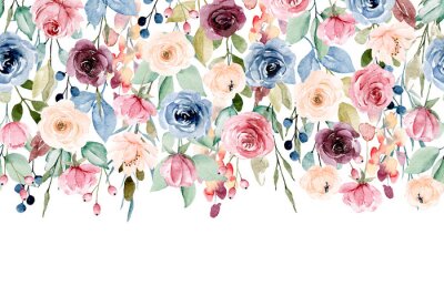 Fotobehang Kleurrijke hangende rozen