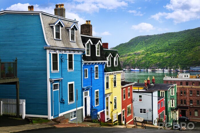 Fotobehang Kleurrijke huizen in St. John's