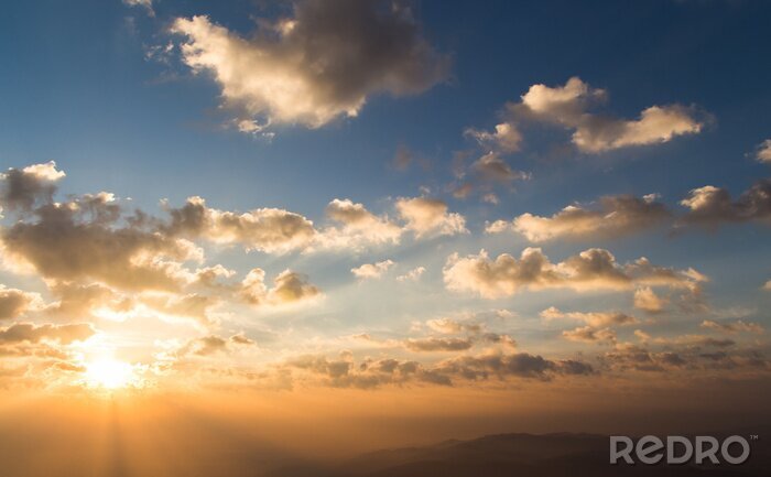 Fotobehang Kleurrijke lucht bij zonsondergang