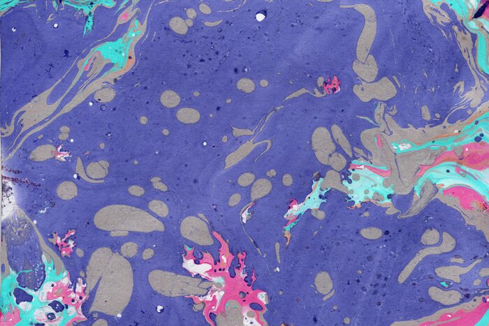 Fotobehang Kleurrijke marmeren inktdocument texturen op witte achtergrond. Chaotisch abstract organisch ontwerp.