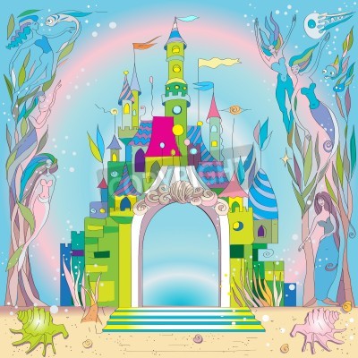 Fotobehang Kleurrijke onderzeeër