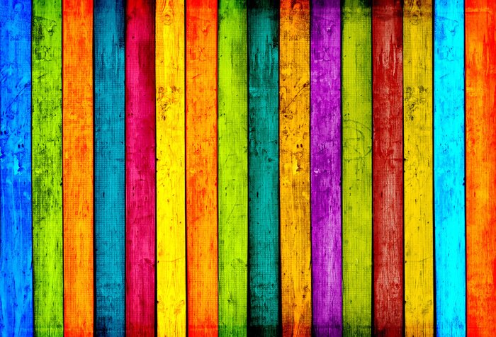 Fotobehang Kleurrijke planken