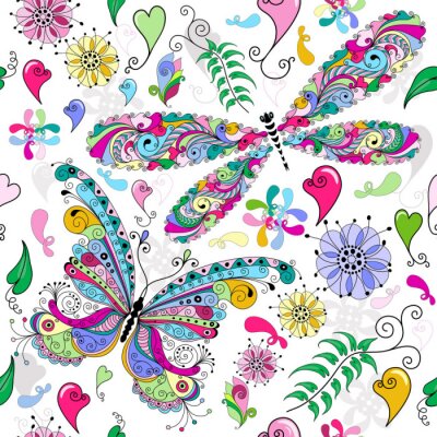 Fotobehang Kleurrijke siervlinders