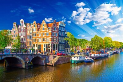 Fotobehang Kleurrijke stad Amsterdam