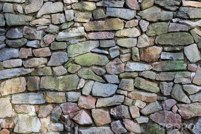 Fotobehang Kleurrijke stenen muur
