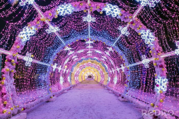 Fotobehang Kleurrijke tunnel met sterren