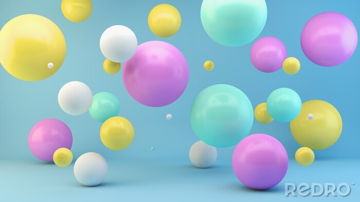 Fotobehang Kleurrijke vallende ballen