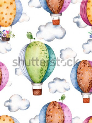 Fotobehang Kleurrijke vliegende ballonnen