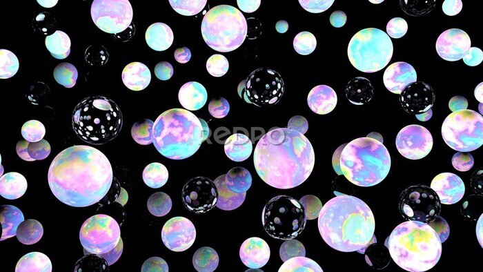 Fotobehang Kleurrijke zeepbellen