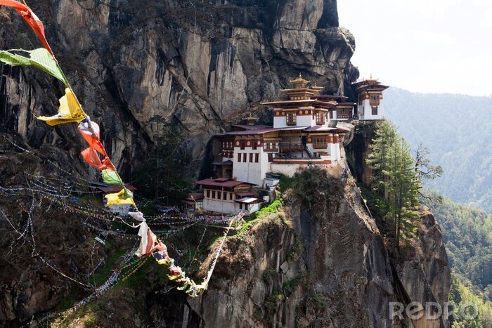 Fotobehang Klooster op de rotsen in Azië