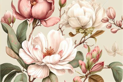 Fotobehang Knoppen van witte pioenrozen