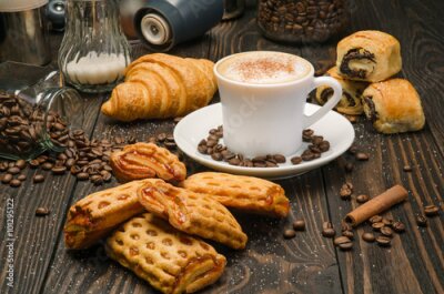 Fotobehang Koffie en gebak