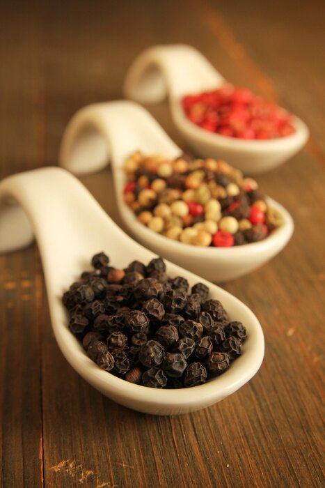 Fotobehang Koffiebonen in verschillende kleuren