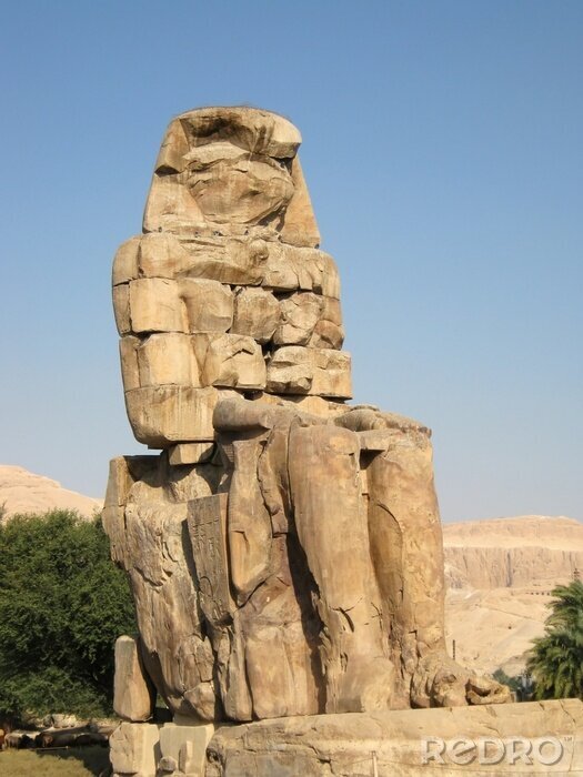 Fotobehang Kolossen van Memnon buiten Luxor, Egypte