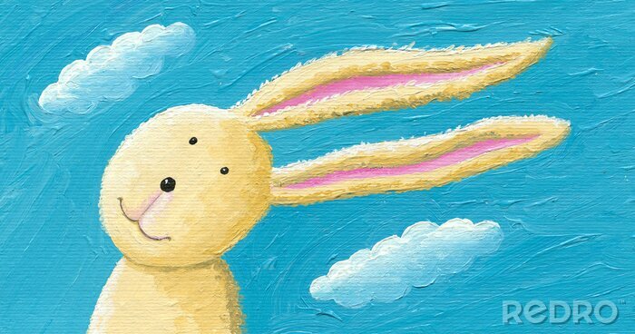 Fotobehang Konijn tegen de lucht