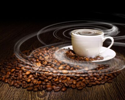 Fotobehang Kopje koffie en zijn aroma