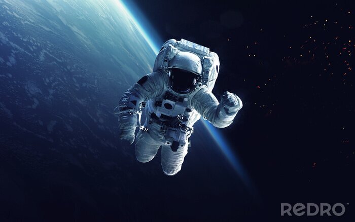 Fotobehang Kosmische ruimte 3D astronaut in ruimtepak