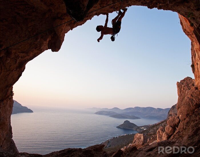 Fotobehang Kracht van sportklimmen