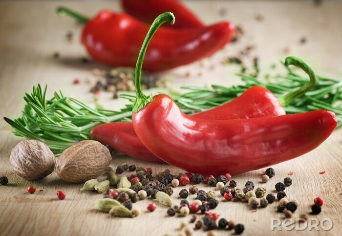 Fotobehang Kruiden op het aanrecht