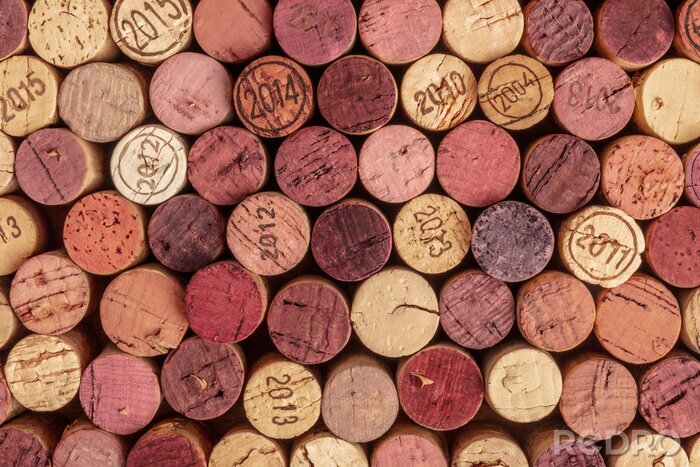 Fotobehang Kurken van wijnflessen