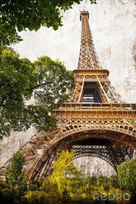 Fotobehang la Tour Eiffel retrò