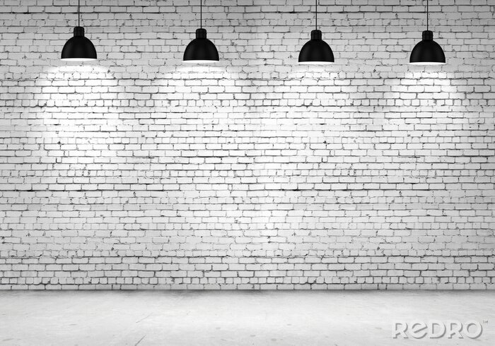 Fotobehang Lampen bij een witte muur