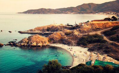 Fotobehang Landschap met een Grieks eiland