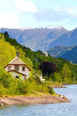 Landschap met een Noors huis
