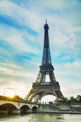 Fotobehang Landschap met Eiffeltoren