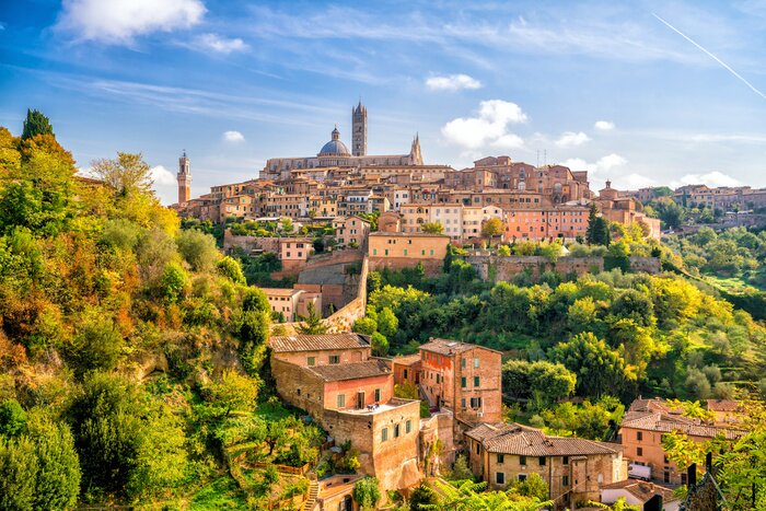 Fotobehang Landschap van Siena in Toscane