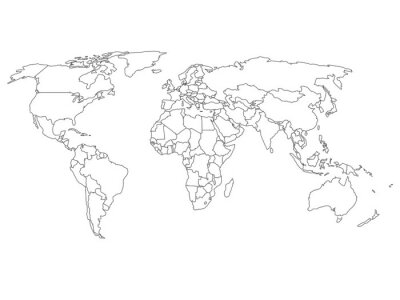Landsgrenzen op wereldkaart