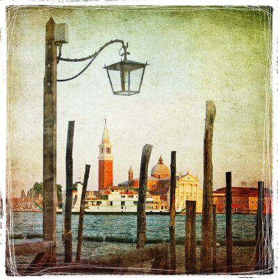 Fotobehang Lantaarn op een brug in Veneti?