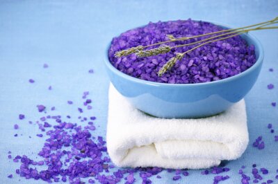Fotobehang Lavendel spa-set