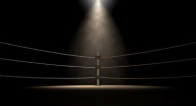 lege ring voor een bokswedstrijd