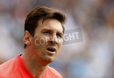 Fotobehang Leo Messi tijdens een wedstrijd in Barcelona