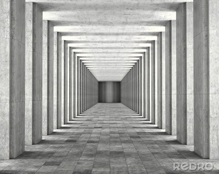 Fotobehang Licht dat door de kolommen van een modern stedelijk