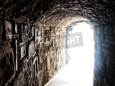 Fotobehang Licht in de tunnel 3D