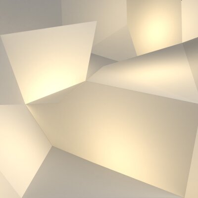 Fotobehang Licht op geometrische figuren 3D
