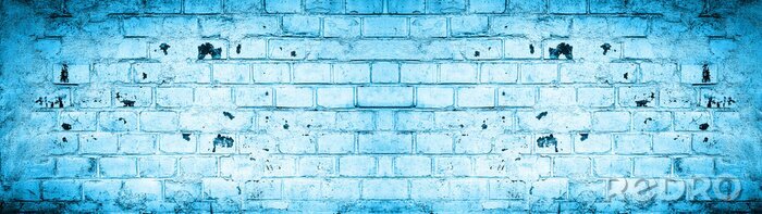 Fotobehang Lichtblauwe bakstenen muur