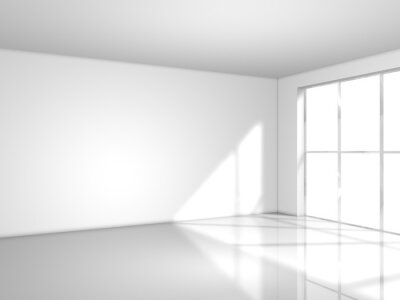 Fotobehang lichte witte kamer met raam