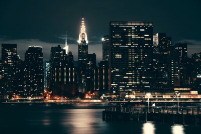 Fotobehang Lichten in de wolkenkrabbers van New York