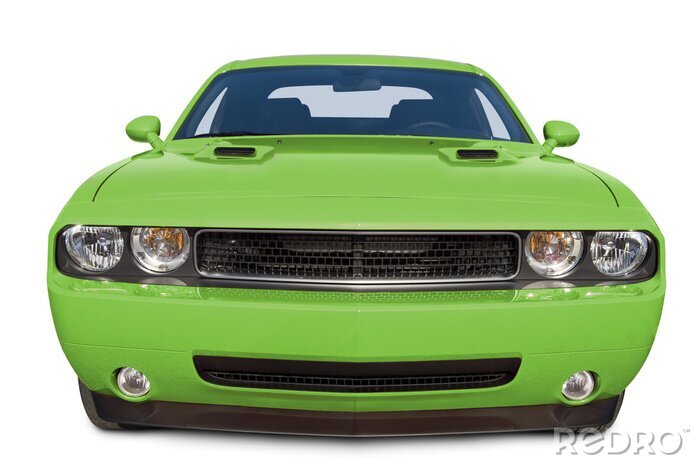 Fotobehang Lime Green Muscle Car
