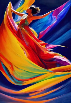 Fotobehang Linten van kleuren in de dans