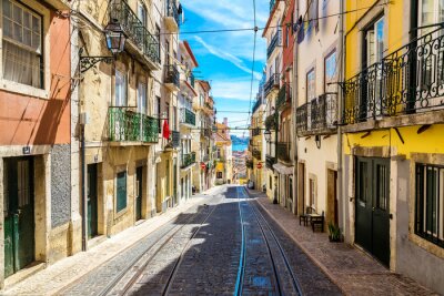 Fotobehang Lissabon en oude straten