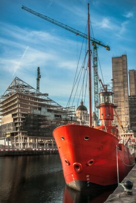 Fotobehang Liverpool Dock Construction