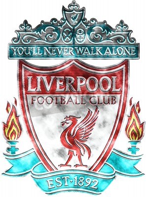 Fotobehang Liverpool FC-badge op een witte achtergrond