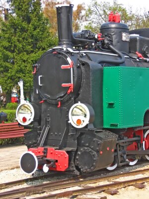 Fotobehang Locomotief trein in een tentoonstelling