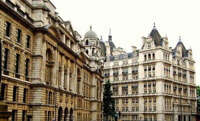 Fotobehang Londense gebouwen in felle kleuren