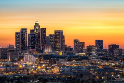 Fotobehang Los Angeles bij nacht panorama
